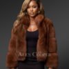 Womens Oversized Fox Fur Coat