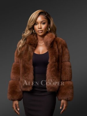 Womens Oversized Fox Fur Coat