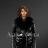 Womens-Quilted-Black-Motorcycle-Biker-Jacket-With-detachable-Black-Fox-Fur-Collar