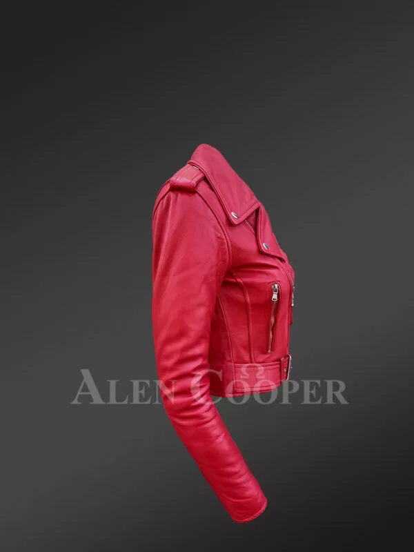 Womens Leather Jacket with Fur Collar for a Smart Snazzy Look - Image 6