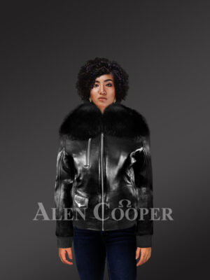 Womens-Slim-Fir-Bomber-with-Detachable-Fox-Fur-Collar