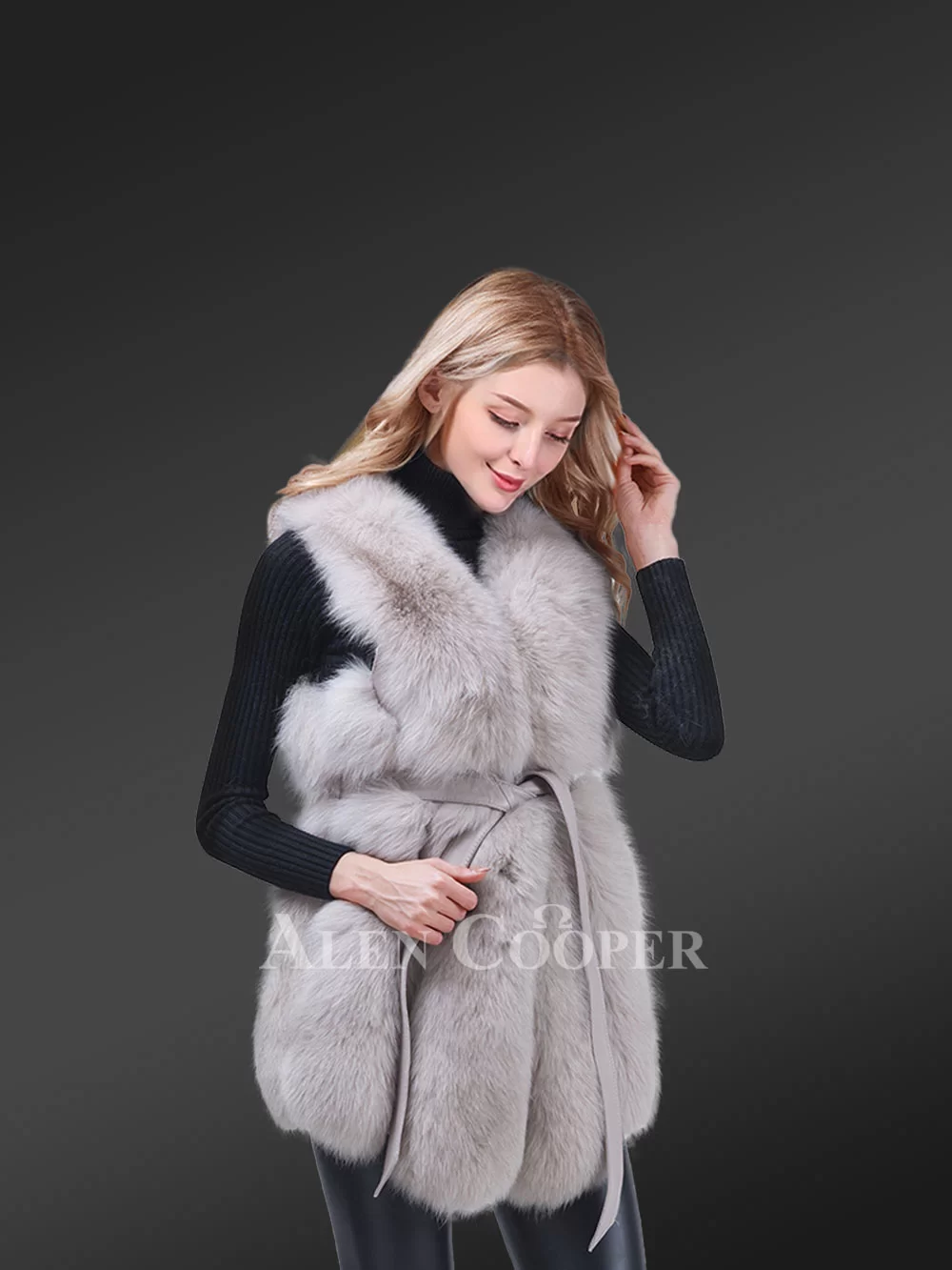 Womens fox on sale fur vest