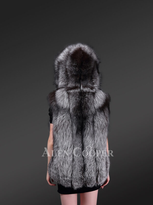 Classic Real Fox Fur Hooded Waistcoat Keeping Women Superbly Warm - Image 4
