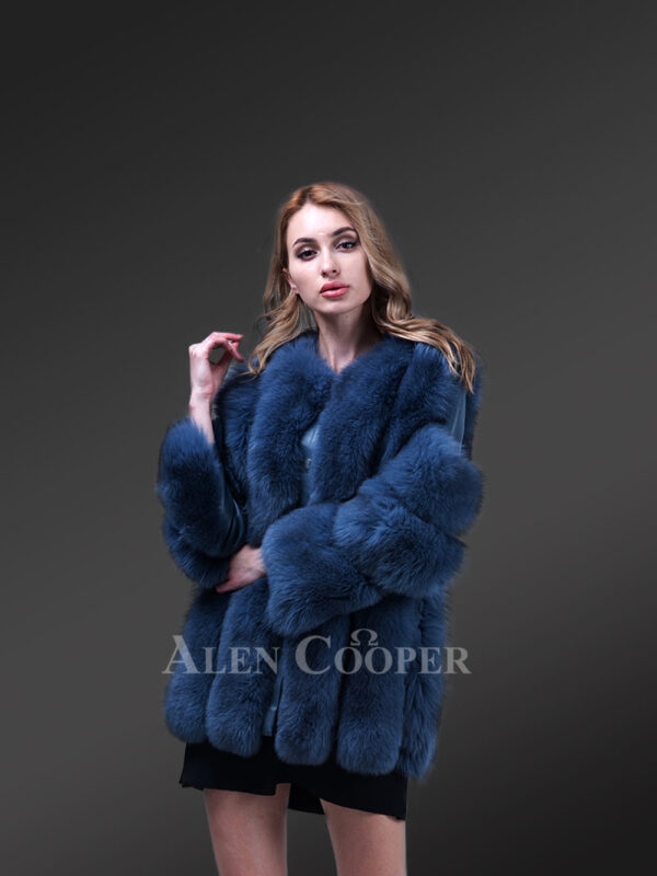 blue real fox fur