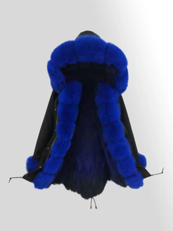 Women’s elegant Fox Fur Parka with detachable Fox Fur Hood