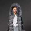 Women’s fox fur hood parka with long fur collar