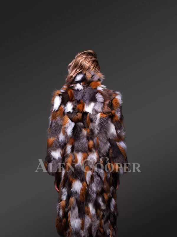 Multicolor Fox Fur Long Coat for Women Marks the Class of the Owner - Image 5