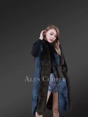 Bi-color real fox fur