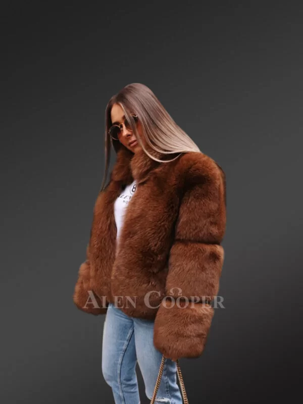 Womens Oversized Fox Fur Coat for Fashion & Comfort - Image 3