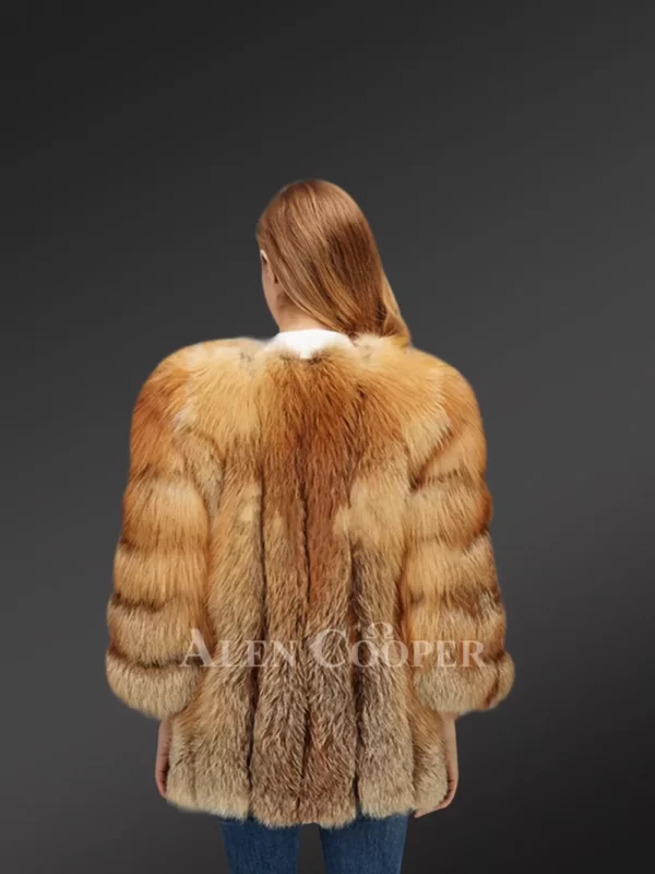 Women's Stylish and Warm Arctic Fox Fur Casual Winter Coat - Image 6