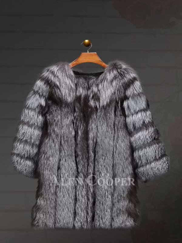 Women's Stylish and Warm Arctic Fox Fur Casual Winter Coat - Image 5