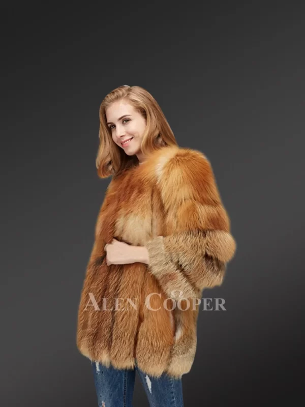 Women's Stylish and Warm Arctic Fox Fur Casual Winter Coat - Image 3
