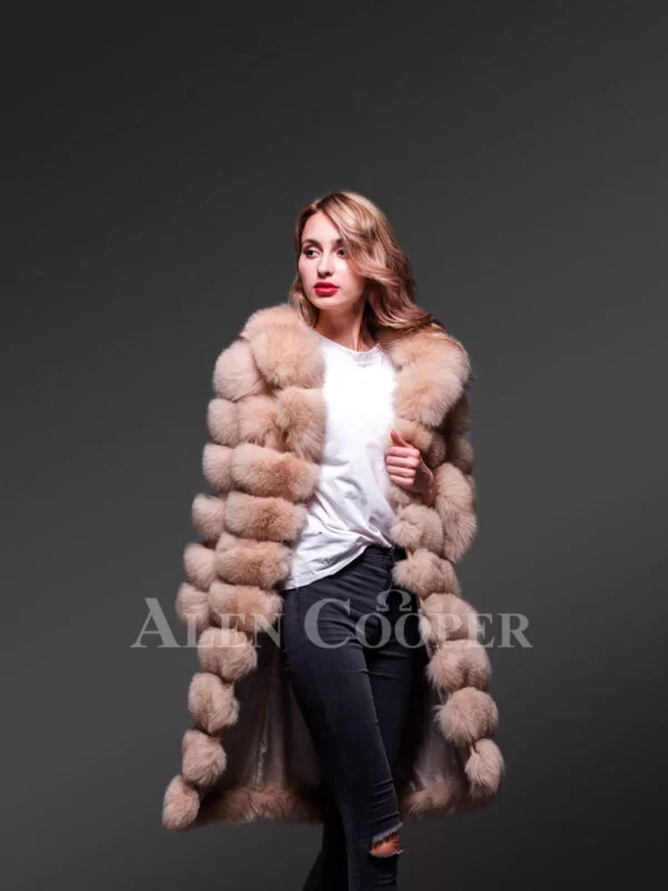 Fox Fur Womens Long Coat for a Majestic Look - Image 2