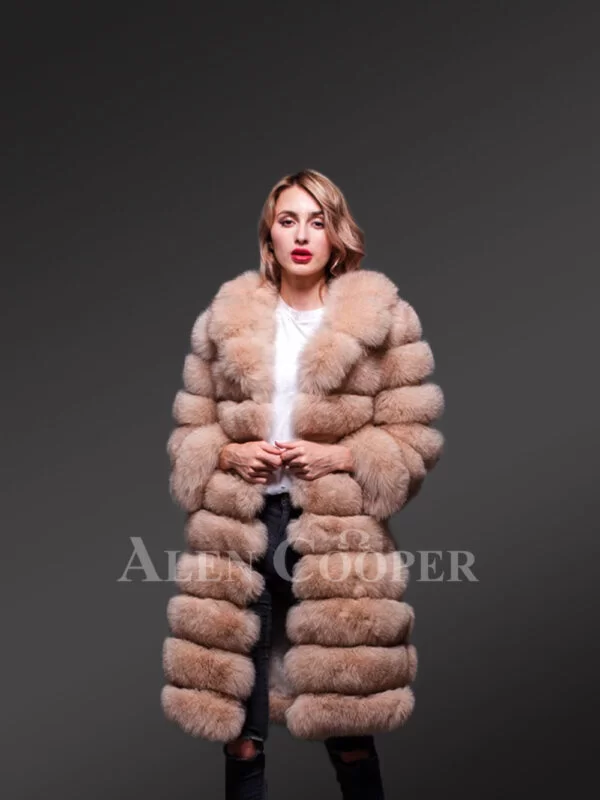 Fox Fur Womens Long Coat for a Majestic Look - Image 4