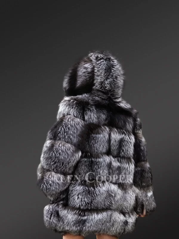 Womens Fox Fur Coat with Hood for Warmth and Style in Winter - Image 5