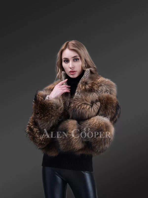 Super Soft and Incredibly Warm Coal Black Real Fox Fur Short Winter Coat for Women - Image 6