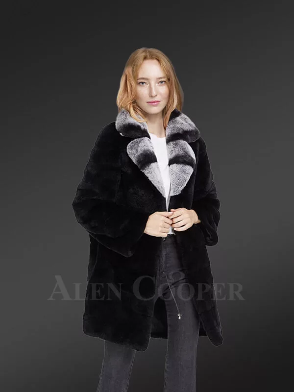 Womens Long Fur Coat In Black – Sophistication At Its Peak - Image 5