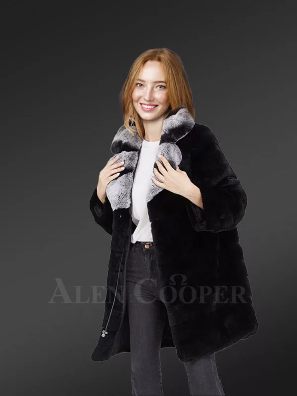 Womens Long Fur Coat In Black – Sophistication At Its Peak - Image 2