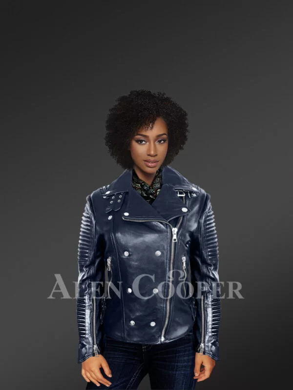Womens Leather biker Jacket
