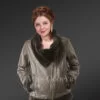 shearling jacket in Light Brown for Women