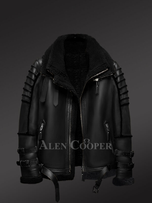 Real Sheepskin Shearling Coat for Men - Image 5