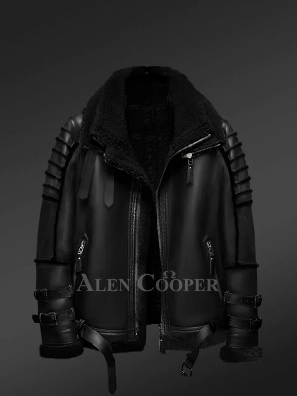 Real Sheepskin Shearling Coat for Men - Image 5