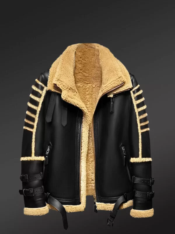 Real Sheepskin Shearling Jacket for Men - Image 2