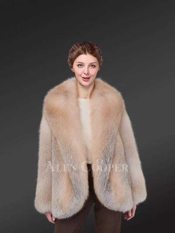 Gold Fox Short Jacket with Shawl Collar