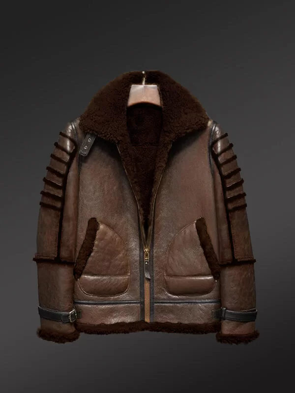 Handmade Original Coffee Shearling Jackets Redefine Masculinity
