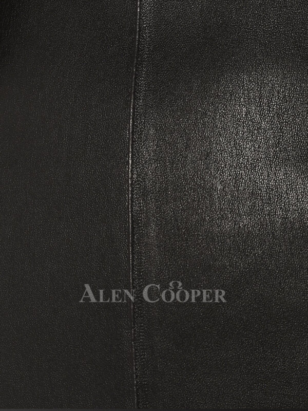 Ocean Drive Leather Midi Skirt in Versatile Black for Ladies is trendy - Image 4