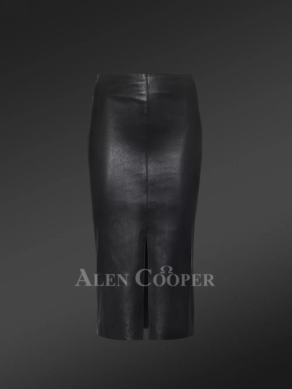 Ladies leather midi skirt top