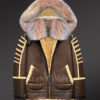Original Shearling Bomber Jacket with Fur Hood