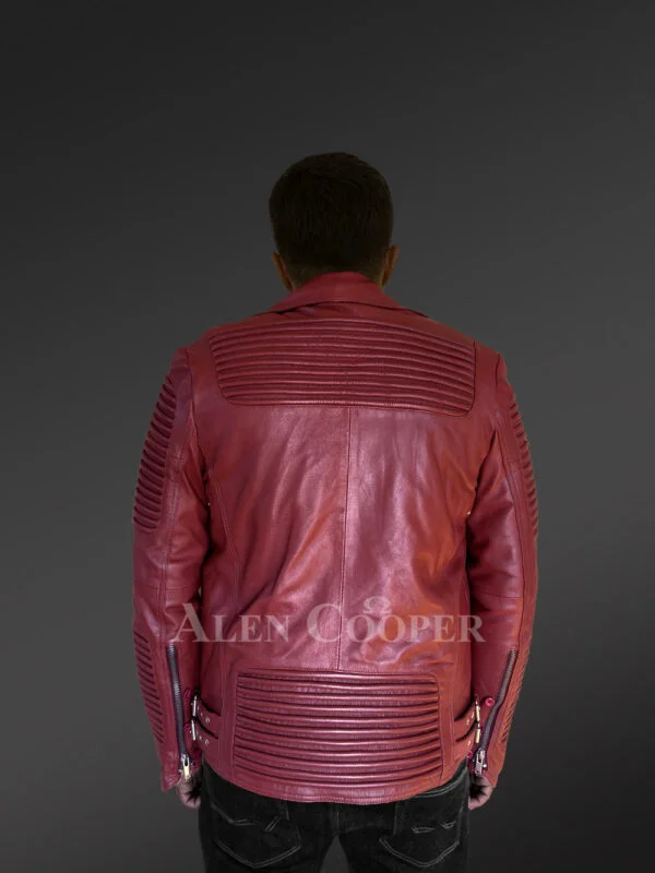 Real Leather Biker Moto Jacket For Men - Image 6