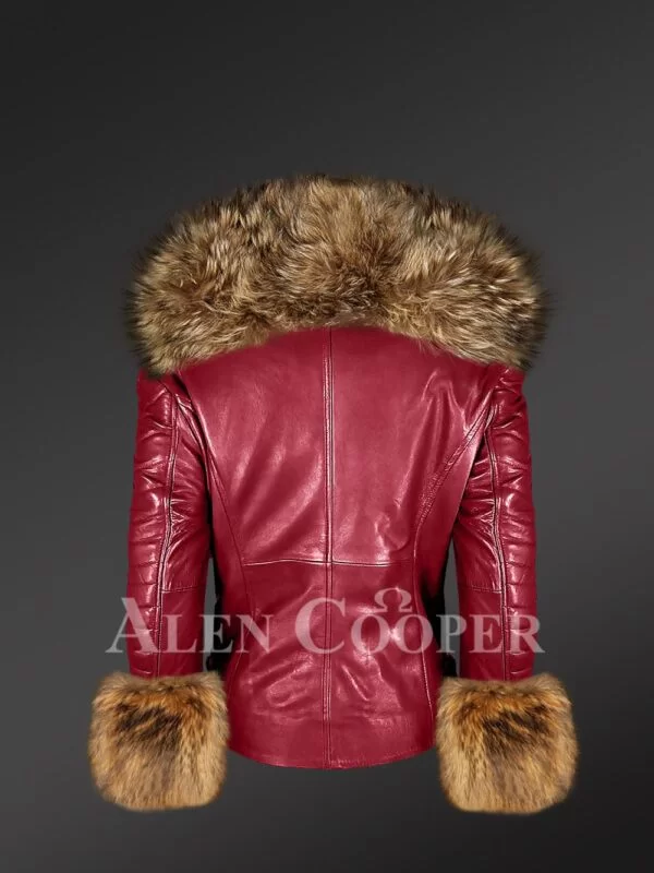 Genuine Leather Jackets for Divas with Removable Fur Collar and Hand Cuffs - Image 4