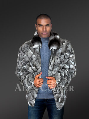 Men Chinchilla Fur Jacket