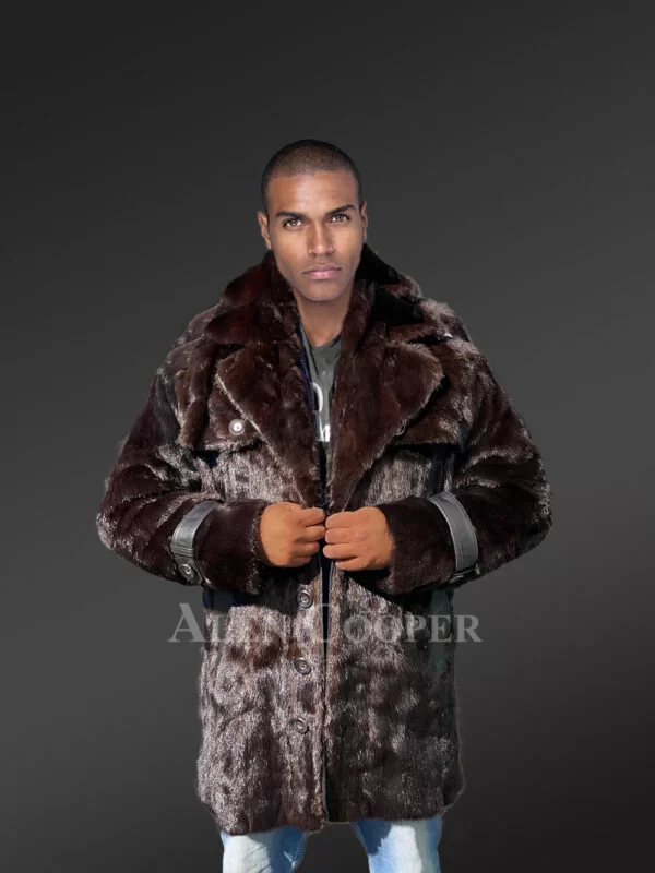 Men Long Mink Coat