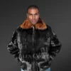 Mink Fur Bomber Coat