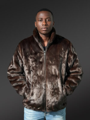 Mink Fur Classic Bomber Jacket for Men is a Timeless Classic Winter Wardrobe