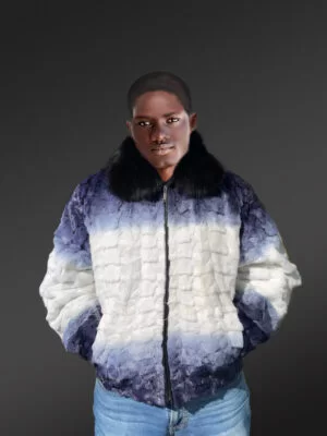 Men Mink Bomber Navy