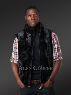 Mink Fur Vest for Men is Fashionable Winter Wear Made of Pure Mink Fur