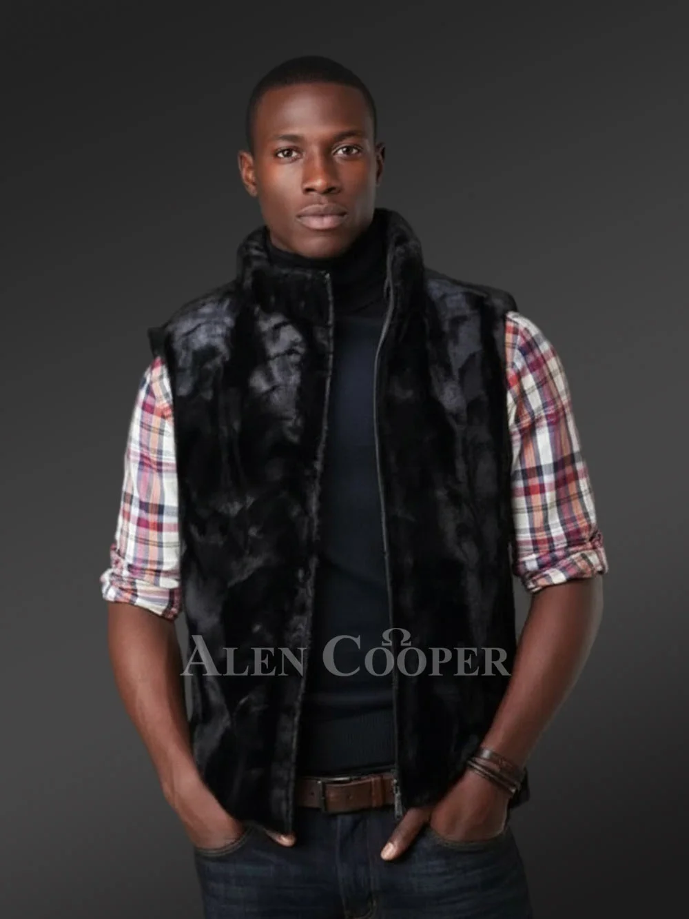 Mink Fur Vest for Men