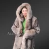 Women Fox Fur Long Coat