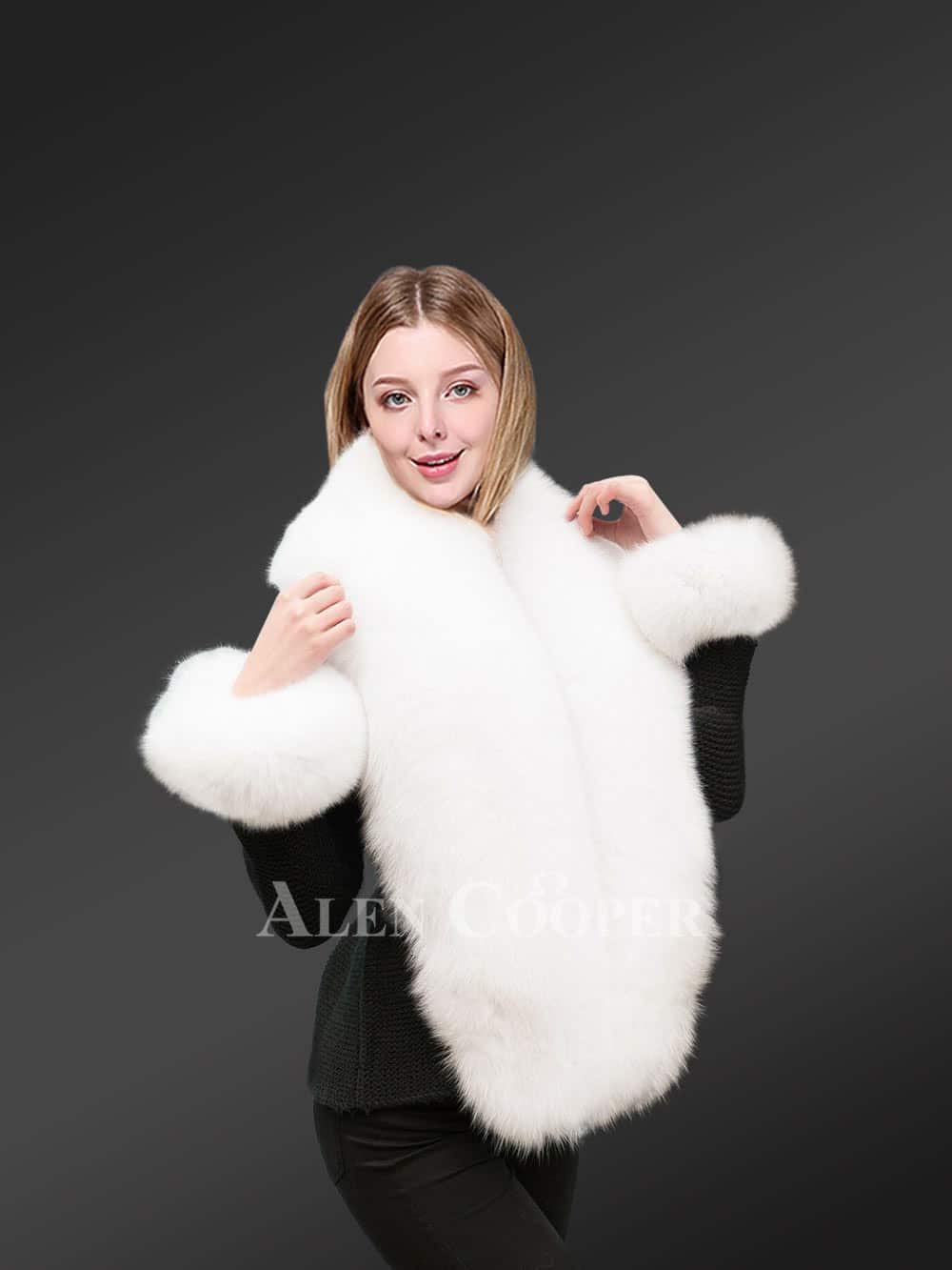Arctic Fox Fur Boa Scarf for Women