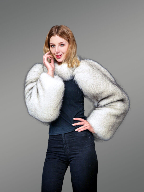 Women’s Detachable Fox Fur Sleeves with Hook Lock Neck Warmer - Image 2