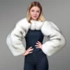 Full Skin Fox Fur Collar and Sleeve in White