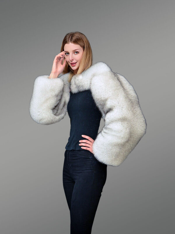 Women’s Detachable Fox Fur Sleeves with Hook Lock Neck Warmer - Image 3