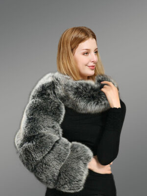 Fox Fur One Arm Sleeve with Neck Wrap for Women