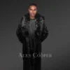 Long Black Rabbit Fur Coat