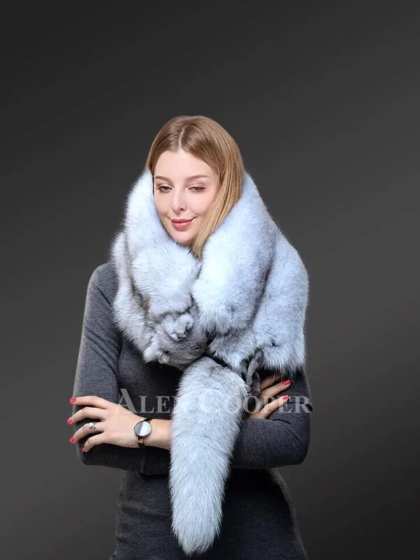 Women’s Real Frost Fox Fur Collar Scarf - Image 2