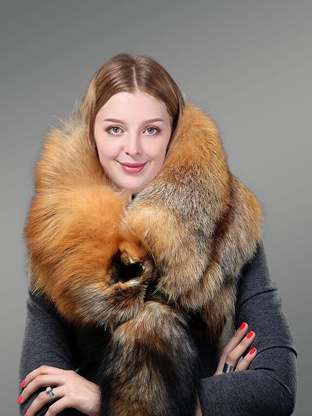 Womens fox fur scarf